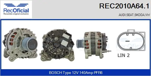 Alternator (REC2010A64.1)