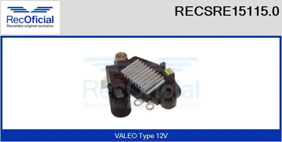Alternator Regulator (RECSRE15115.0)