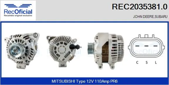 Alternator (REC2035381.0)