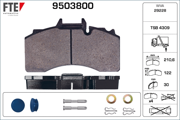 Brake Pad Set, disc brake (9503800)