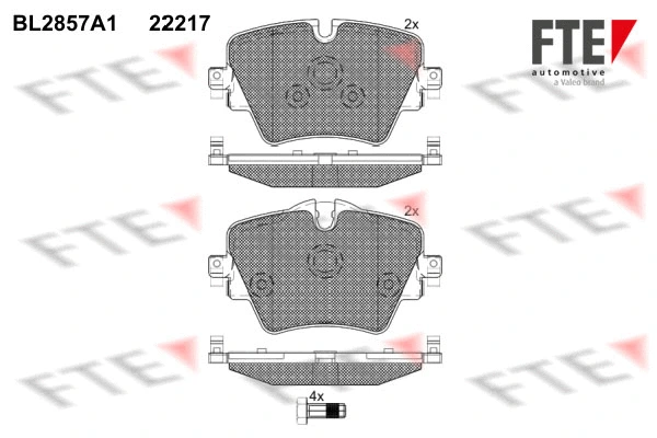 Brake Pad Set, disc brake (BL2857A1)