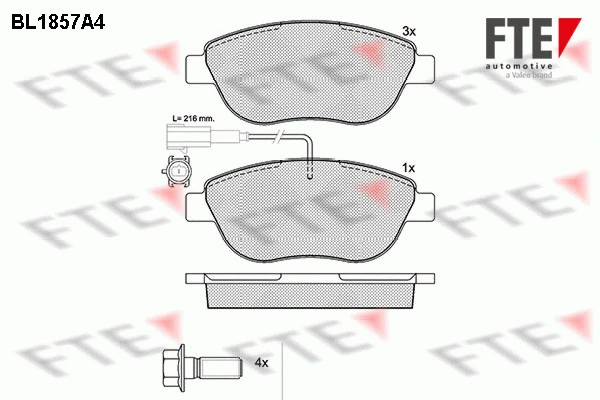 Brake Pad Set, disc brake (BL1857A4)