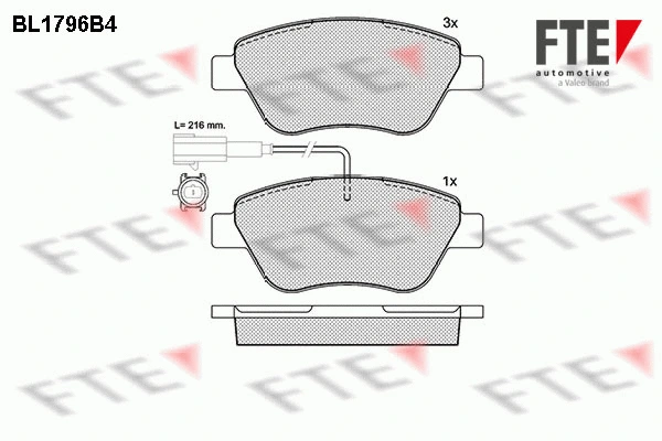 Brake Pad Set, disc brake (BL1796B4)