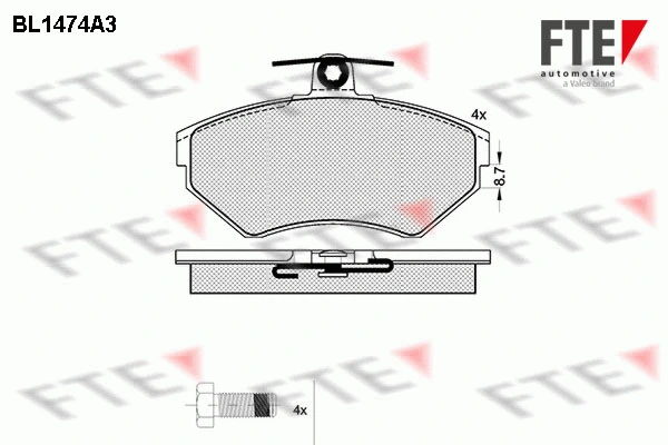 Brake Pad Set, disc brake (BL1474A3)