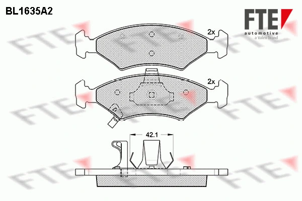 Brake Pad Set, disc brake (BL1635A2)