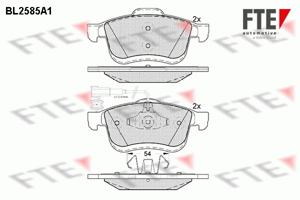 Brake Pad Set, disc brake (BL2585A1)