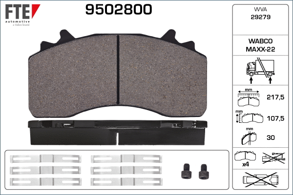 Brake Pad Set, disc brake (9502800)