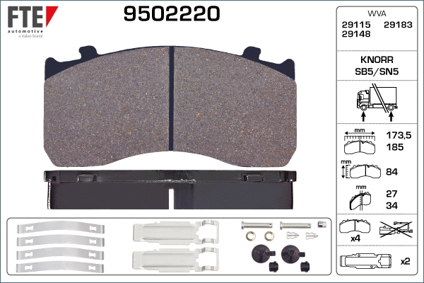 Brake Pad Set, disc brake (9502220)
