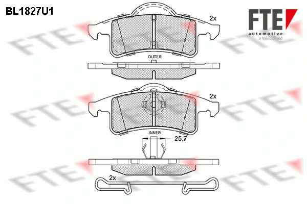 Brake Pad Set, disc brake (BL1827U1)