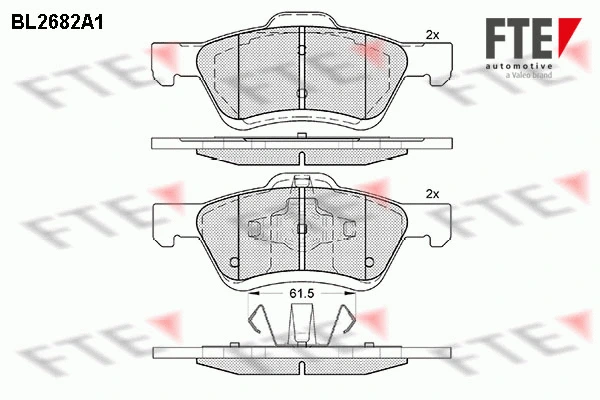 Brake Pad Set, disc brake (BL2682A1)