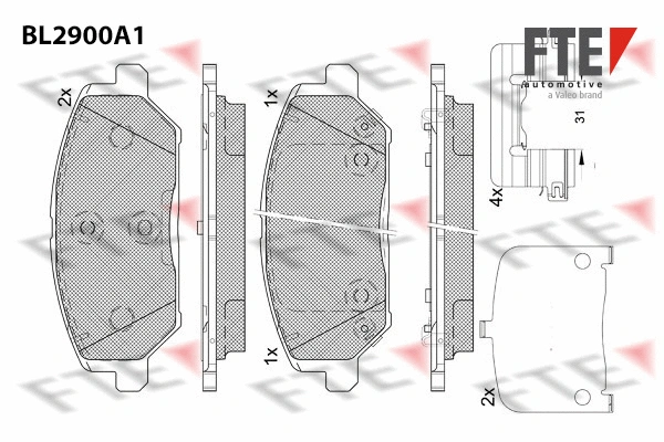 Brake Pad Set, disc brake (BL2900A1)