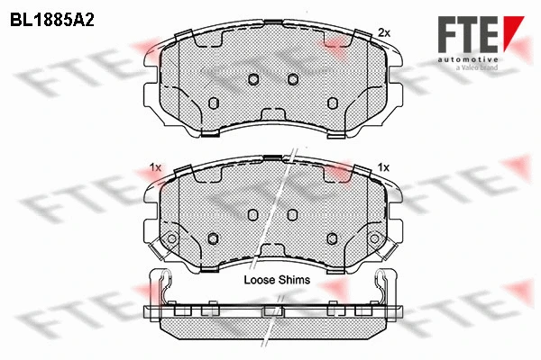 Brake Pad Set, disc brake (BL1885A2)