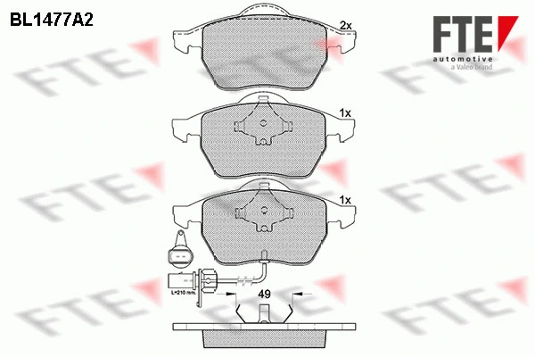 Brake Pad Set, disc brake (BL1477A2)