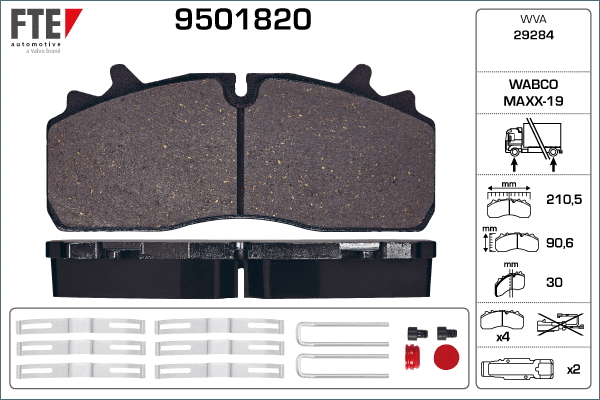 Brake Pad Set, disc brake (9501820)