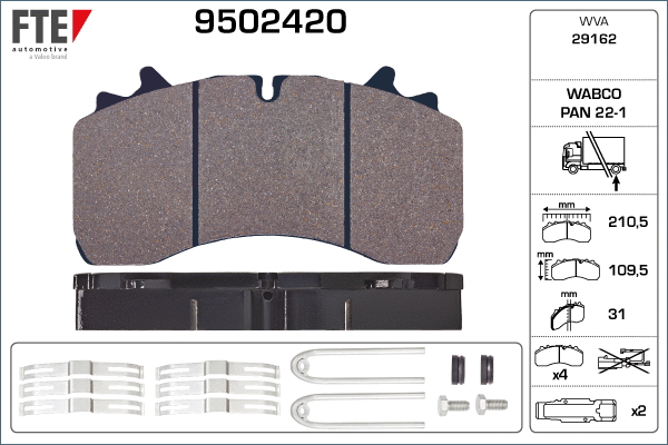 Brake Pad Set, disc brake (9502420)