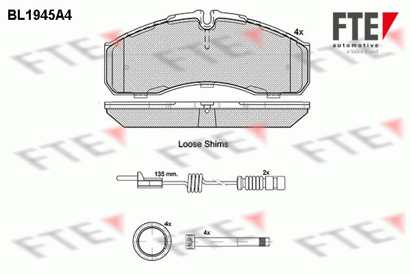 Brake Pad Set, disc brake (BL1945A4)