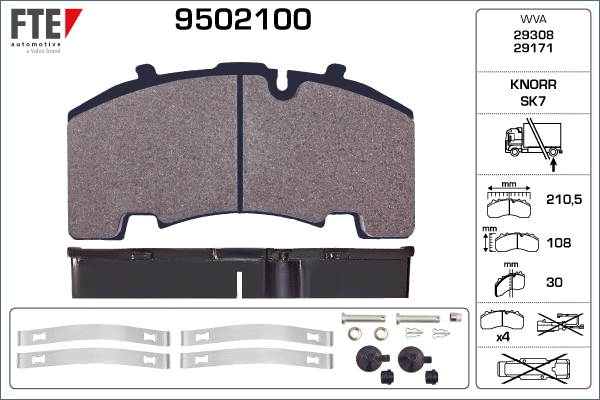 Brake Pad Set, disc brake (9502100)