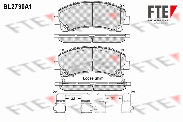 Brake Pad Set, disc brake (BL2730A1)