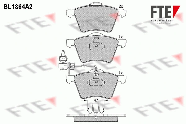 Brake Pad Set, disc brake (BL1864A2)