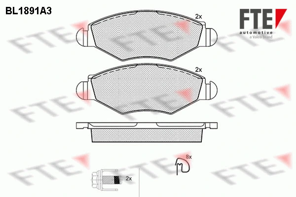 Brake Pad Set, disc brake (BL1891A3)