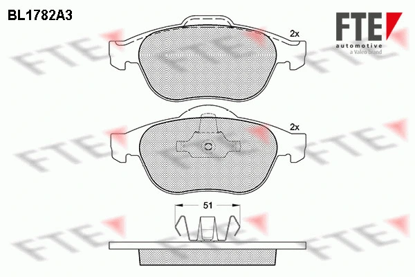 Brake Pad Set, disc brake (BL1782A3)