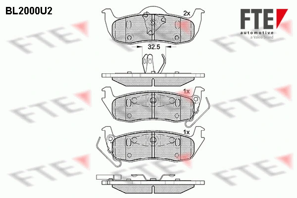 Brake Pad Set, disc brake (BL2000U2)