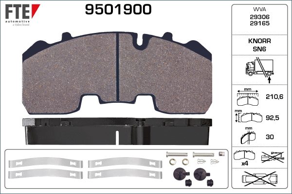 Brake Pad Set, disc brake (9501900)