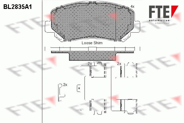 Brake Pad Set, disc brake (BL2835A1)