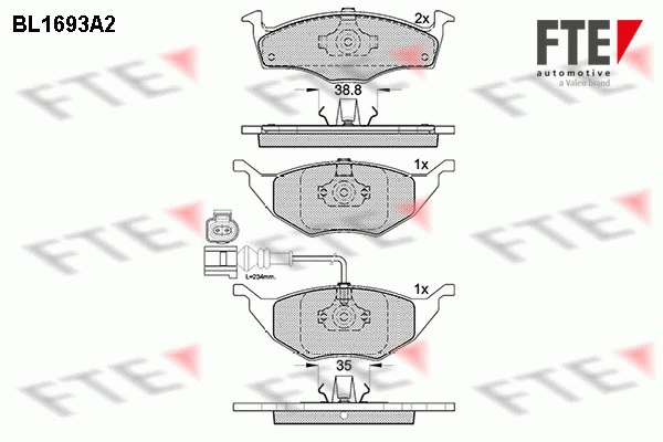Brake Pad Set, disc brake (BL1693A2)