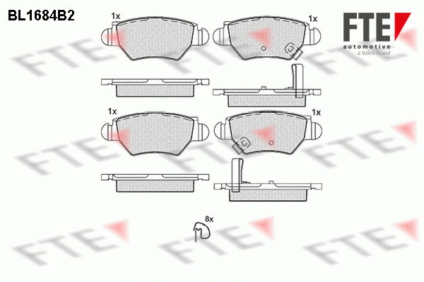 Brake Pad Set, disc brake (BL1684B2)