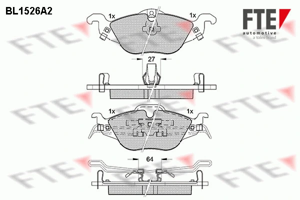 Brake Pad Set, disc brake (BL1526A2)