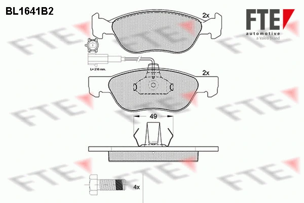Brake Pad Set, disc brake (BL1641B2)