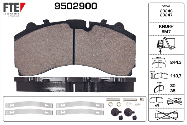 Brake Pad Set, disc brake (9502900)