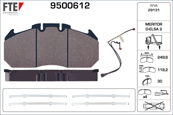Brake Pad Set, disc brake (9500612)