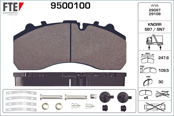 Brake Pad Set, disc brake (9500100)