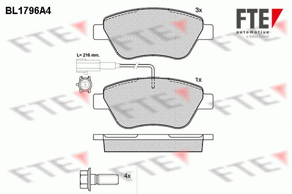 Brake Pad Set, disc brake (BL1796A4)