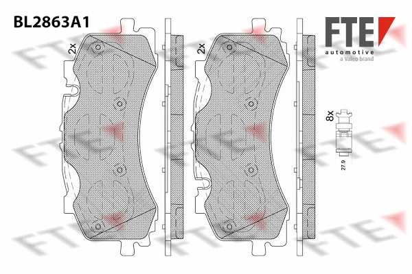 Brake Pad Set, disc brake (BL2863A1)