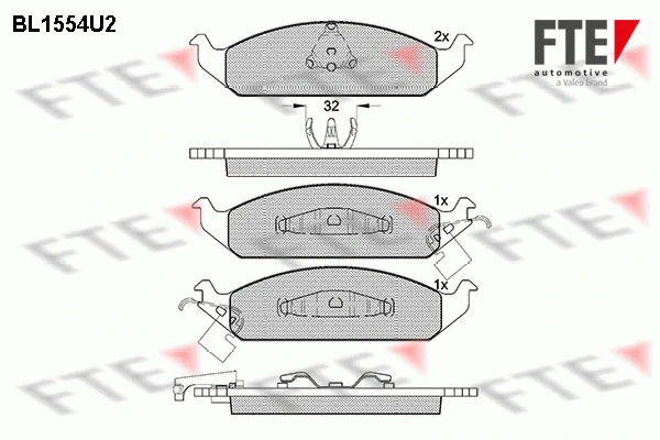 Brake Pad Set, disc brake (BL1554U2)