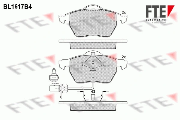 Brake Pad Set, disc brake (BL1617B4)
