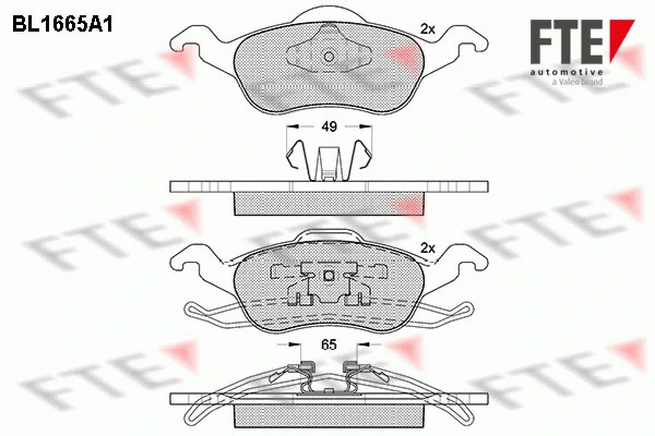 Brake Pad Set, disc brake (BL1665A1)