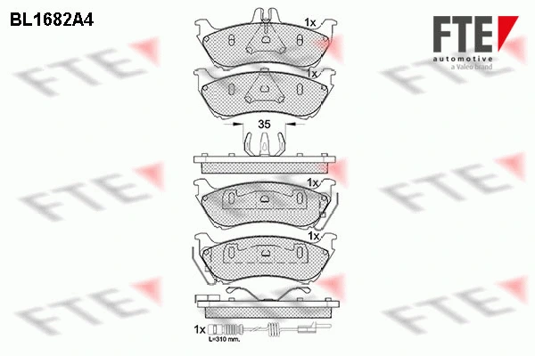 Brake Pad Set, disc brake (BL1682A4)