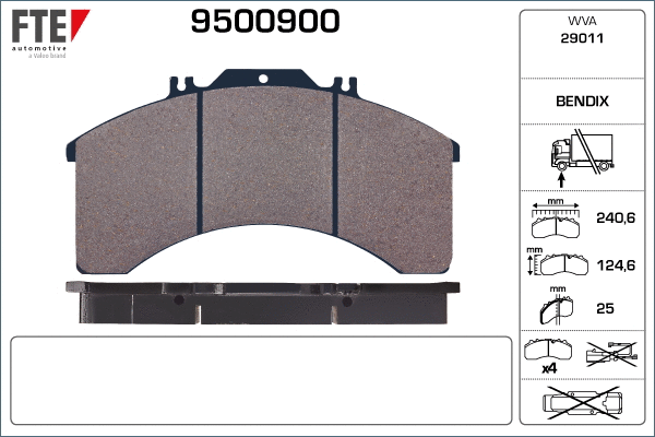 Brake Pad Set, disc brake (9500900)