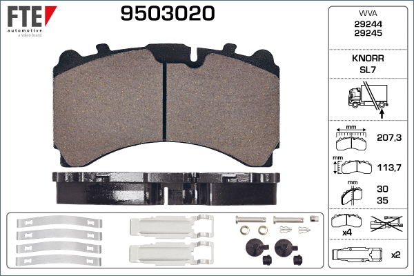 Brake Pad Set, disc brake (9503020)