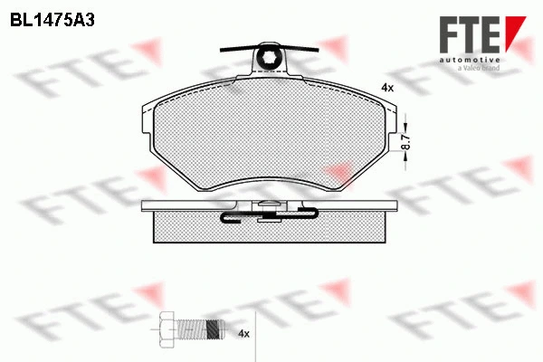 Brake Pad Set, disc brake (BL1475A3)