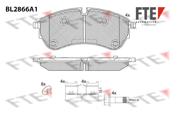 Brake Pad Set, disc brake (BL2866A1)