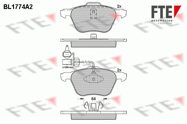 Brake Pad Set, disc brake (BL1774A2)