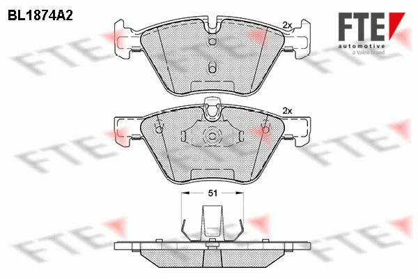 Brake Pad Set, disc brake (BL1874A2)