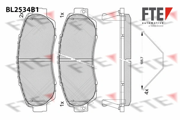 Brake Pad Set, disc brake (BL2534B1)