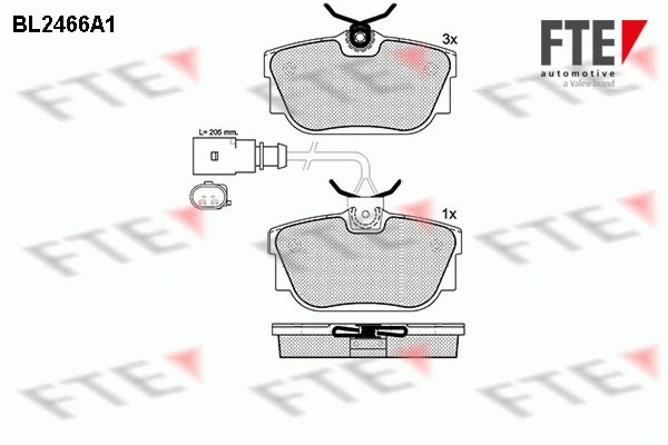 Brake Pad Set, disc brake (BL2466A1)