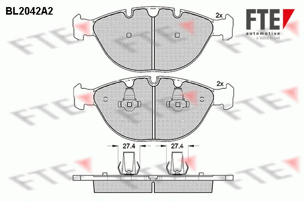 Brake Pad Set, disc brake (BL2042A2)